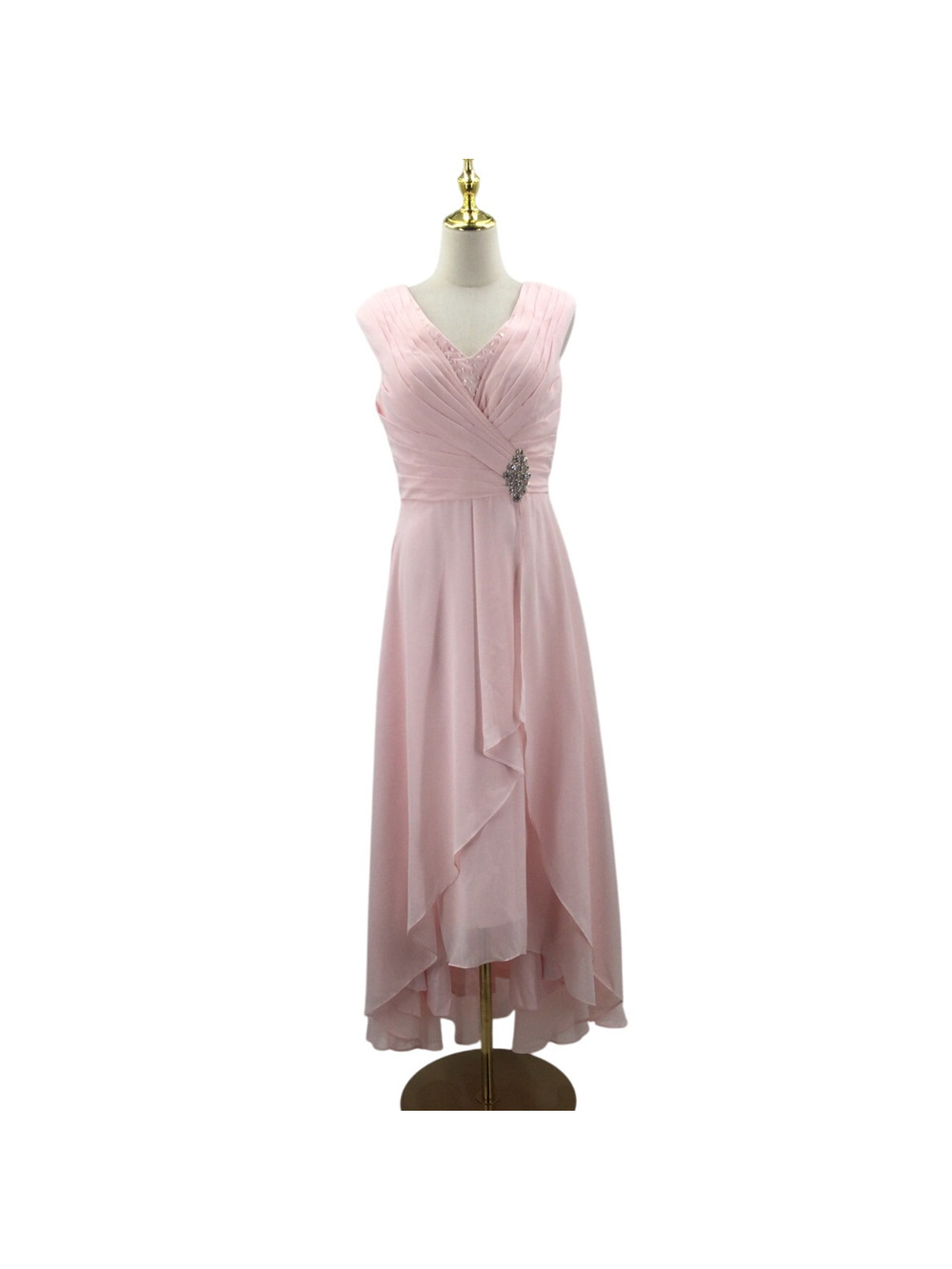 FORMAL 8 M pink embellished party mother of bride madrina hi low dress NEW 0B10